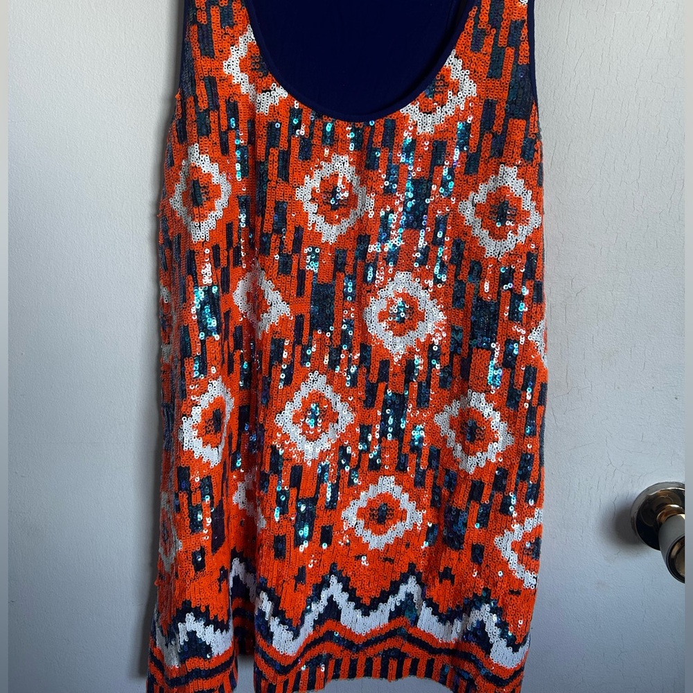 Tristan Orange and Blue Sequin Camisole